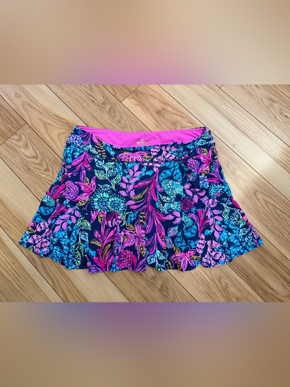 Lilly Pulitzer Aegean Navy Calypso Coast Luxletic Skort - Size XL
